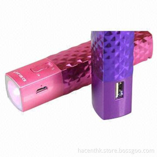 Fashion Design 2,600mAh gift power bank with LED torch